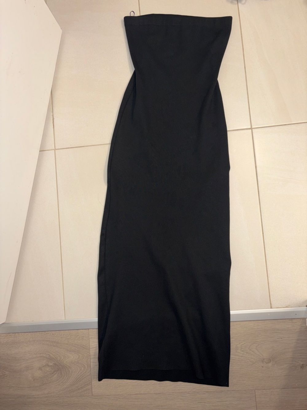 Zara Strapless Black Midi Bodycon Dress